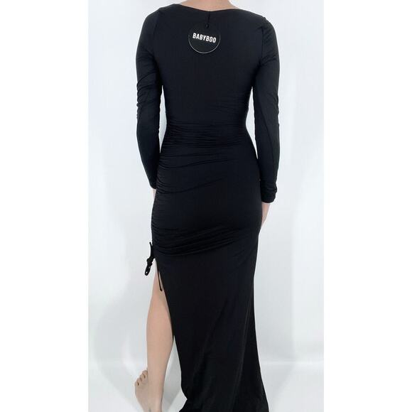 NWT Babyboo Black Raye Longsleeve Maxi Dress Size Small - Picture 6 of 7